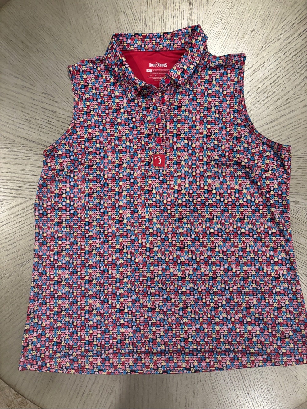 Daily Sports Floral-Print Sleeveless Polo Tank - Pink Multi